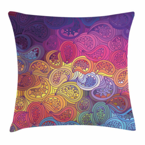 Abstract Leaf Shaped Wavy Boho Pillow Cover