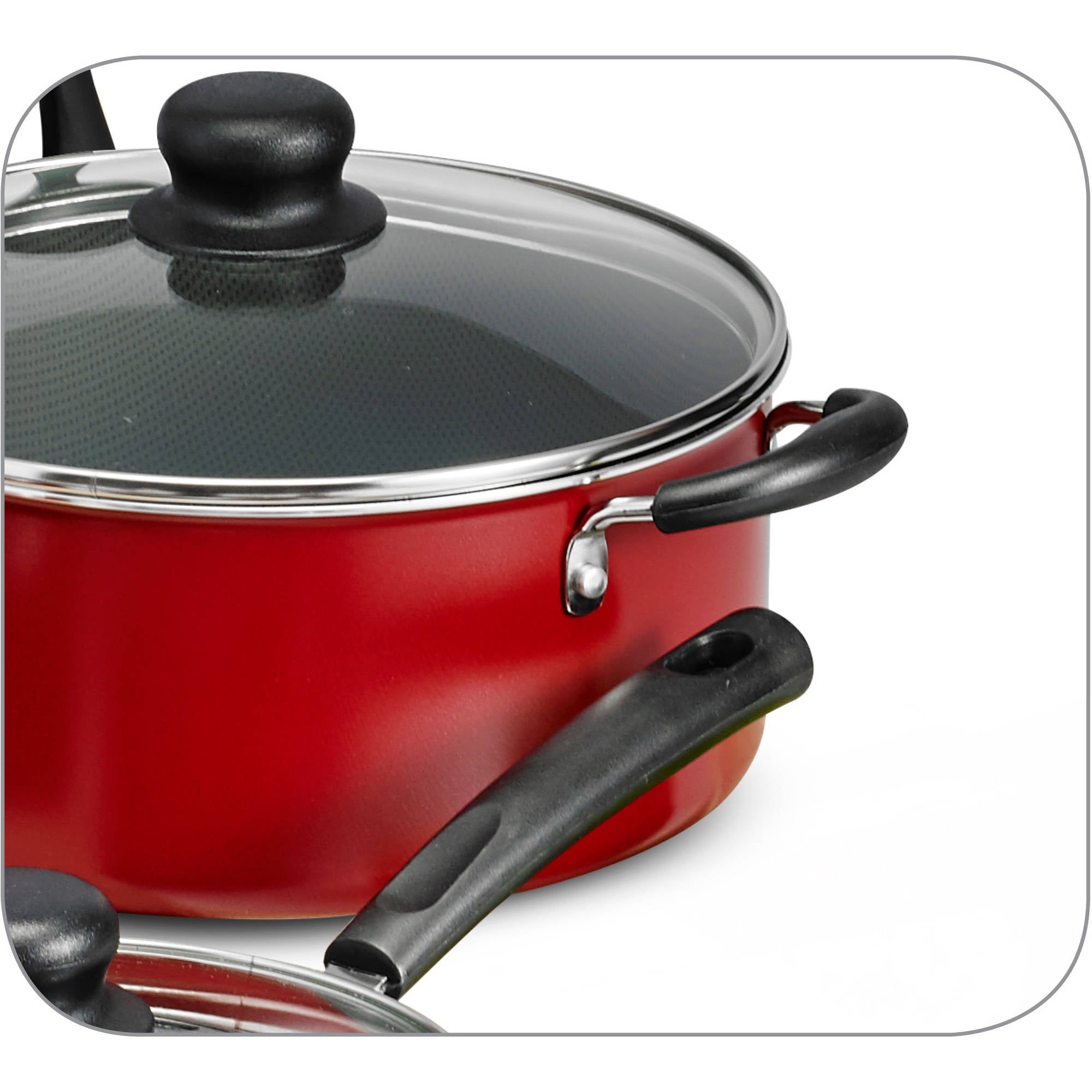 Tramontina Primaware 18 Piece Non-stick Cookware Set, Red – A