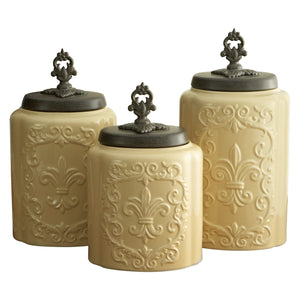 American Atelier Antique Canisters (Set of 3), Cream $52.99