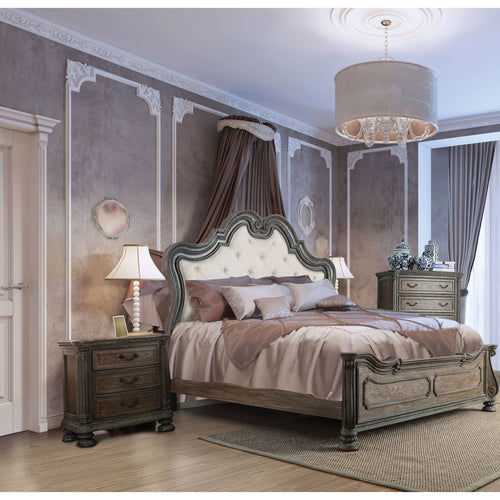 Furniture of America Brigette Traditional 4-piece Ornate Rustic Natural Tone Bedroom Set