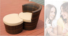 Modern Upholstered Rattan Sofa Outdoor Furniture Set