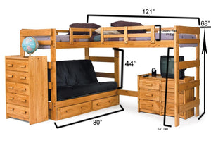 Twin Over Full L-Shaped Bunk Bed