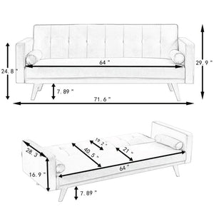 71.6'' Round Arm Sofa Bed