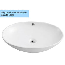 CL-1164 Ceramic Oval Vessel Bathroom Sink with Overflow