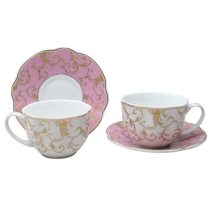 Humberto Scallop 9 Oz. Coffee Cup and Saucer (Set of 2 )